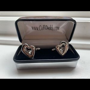 Heart Cufflinks in Silver
